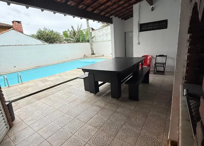 Casa Na Praia De Bertioga Com Pscina E Churrasqueira - Ate 10 Pessoas